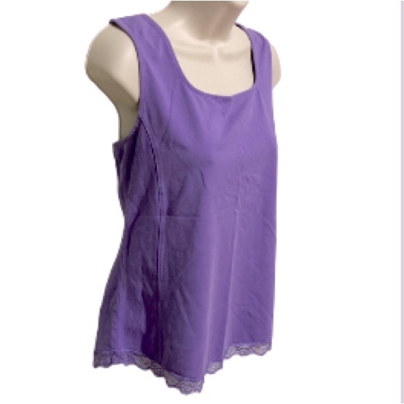 Coldwater Creek Tops - COLDWATER CREEK Camisole Tank Top Purple Lilac Stretch Lace Women Medium 10 12